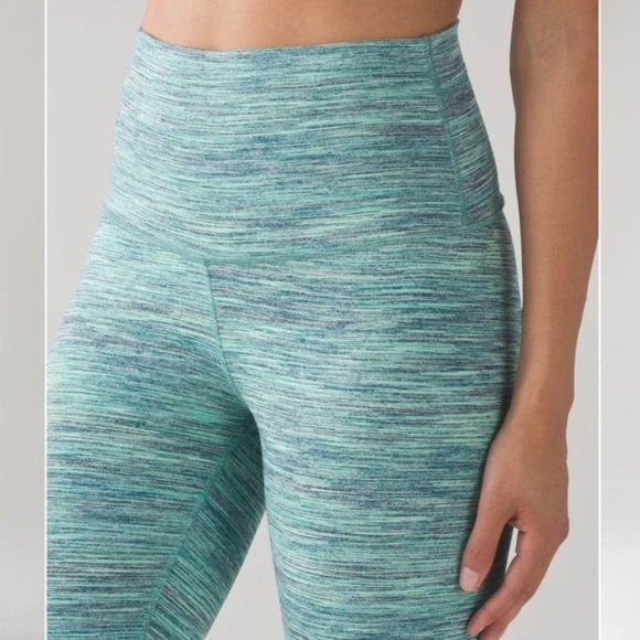 Lululemon Wunder Under Pant Hi-Rise Space Dye Camo Alberta Lake Fresh Teal 4 - Picture 3 of 6